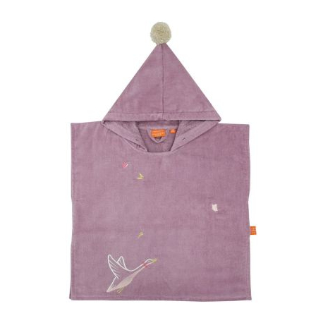 Poncho velour 2/4 ans - Oie sauvage parme