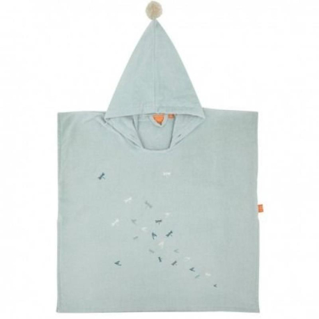 Poncho velour 4/6 ans - Libellules lagon