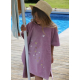 Poncho velour 4/6 ans - Papillons parme